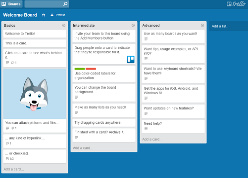 Trello board data export